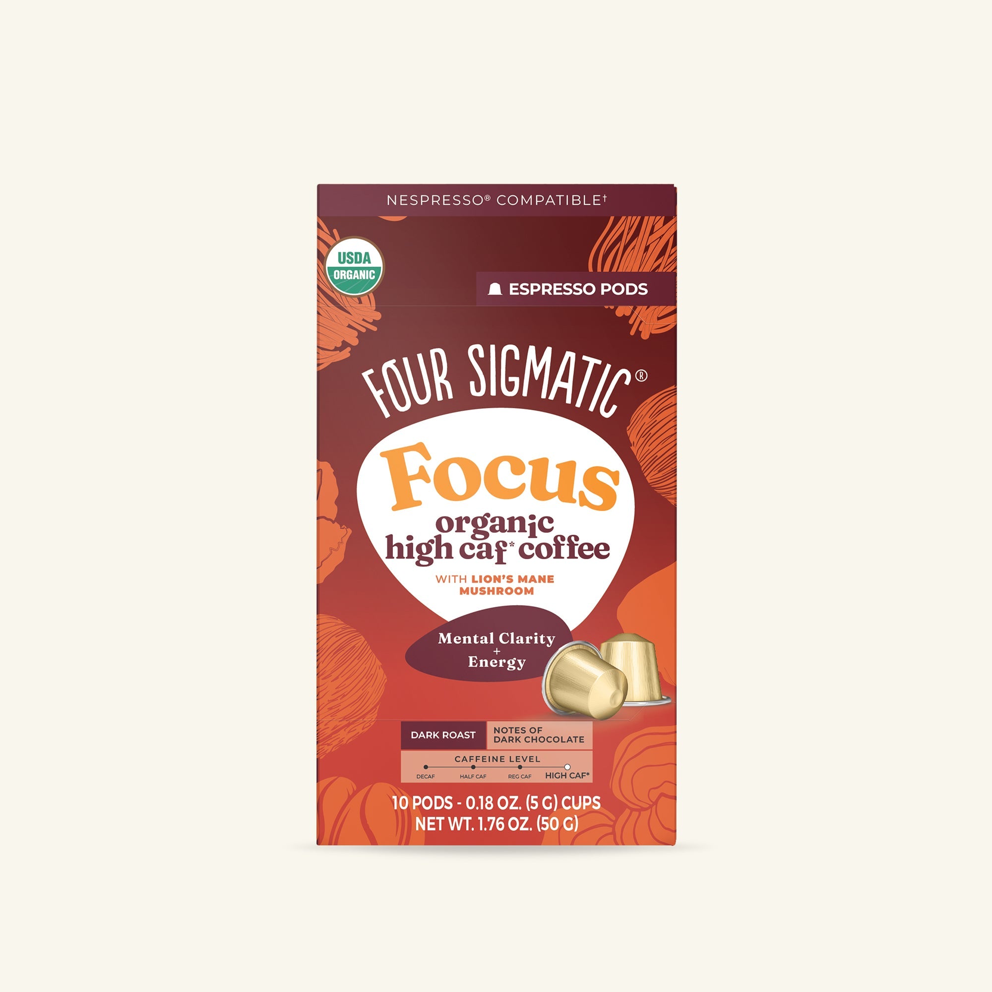 Focus Dark Roast High Caf Espresso Pods (10ct)
